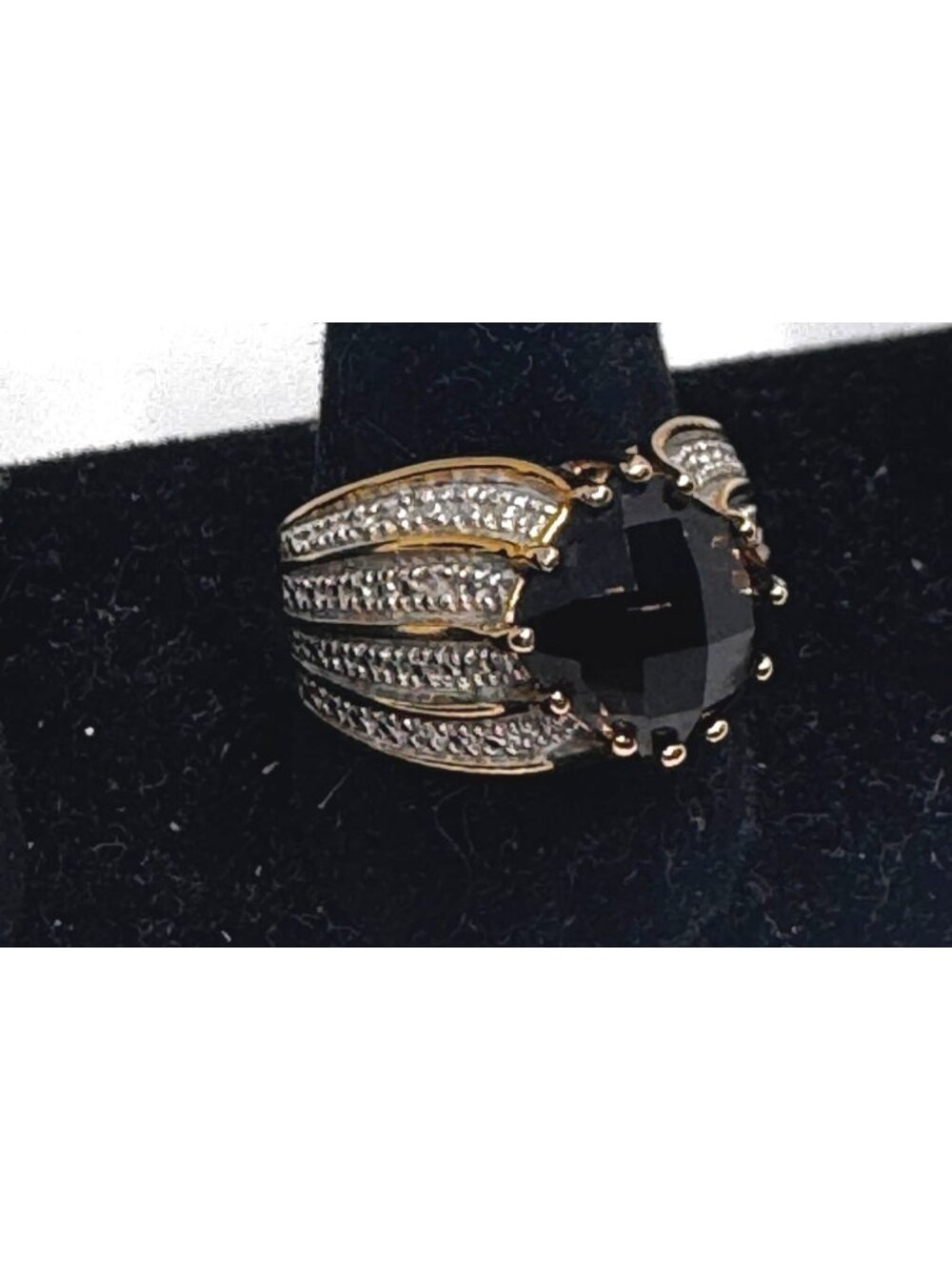 Ross-Simons 925 Sterling Silver Smoky Quartz Gold Tone Ring Size 9 8g Cocktail